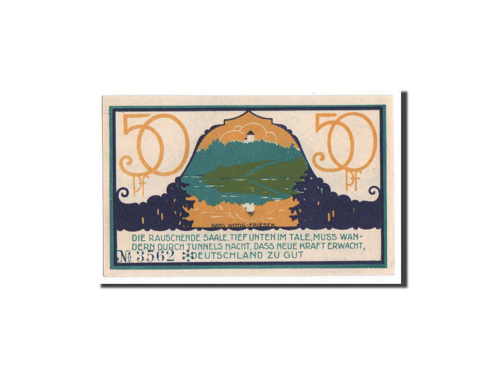 Banknote, Germany, Ziegenrück, 50 Pfennig, paysage, 1921, 1921-09-01