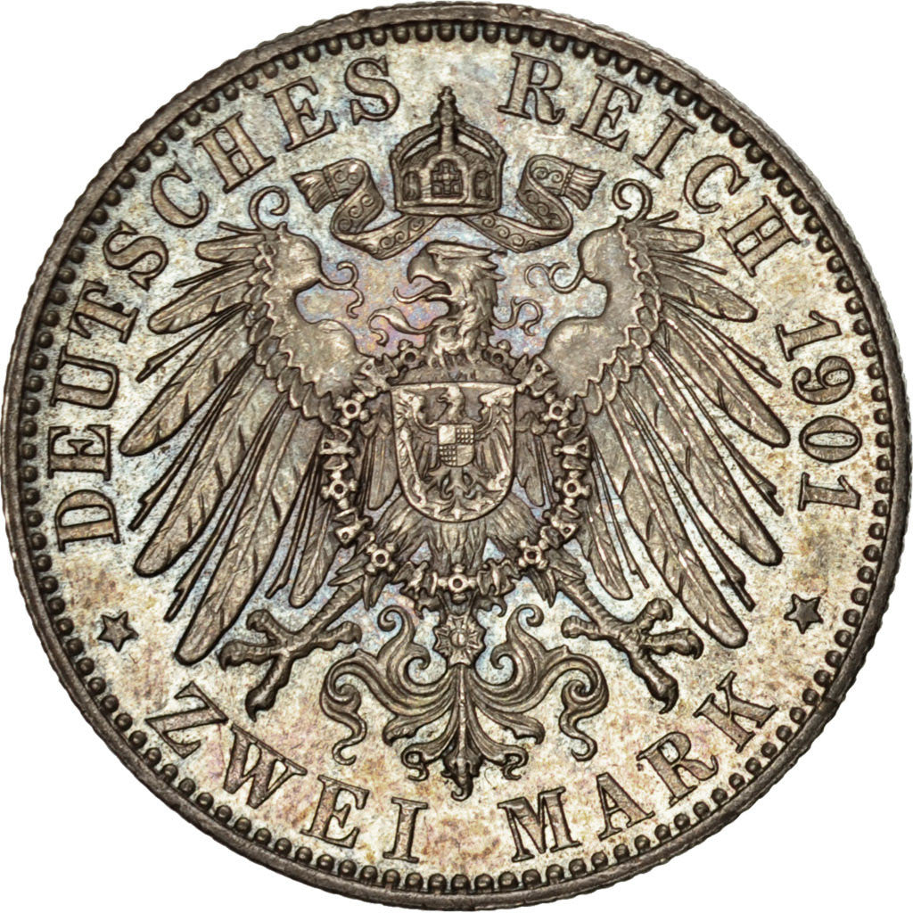 Moneta, Stati tedeschi, PRUSSIA, Wilhelm II, 2 Mark, 1901, Berlin, SPL-