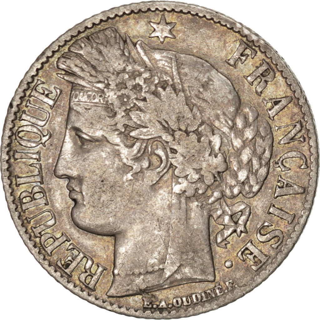Moneta, Francia, Cérès, Franc, 1887, Paris, BB, Argento, KM:822.1