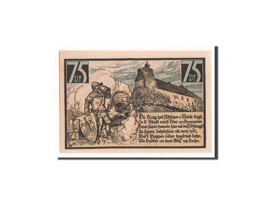 Banknote, Germany, Wesenberg, 75 Pfennig, personnage, 1921, 1921-07-01