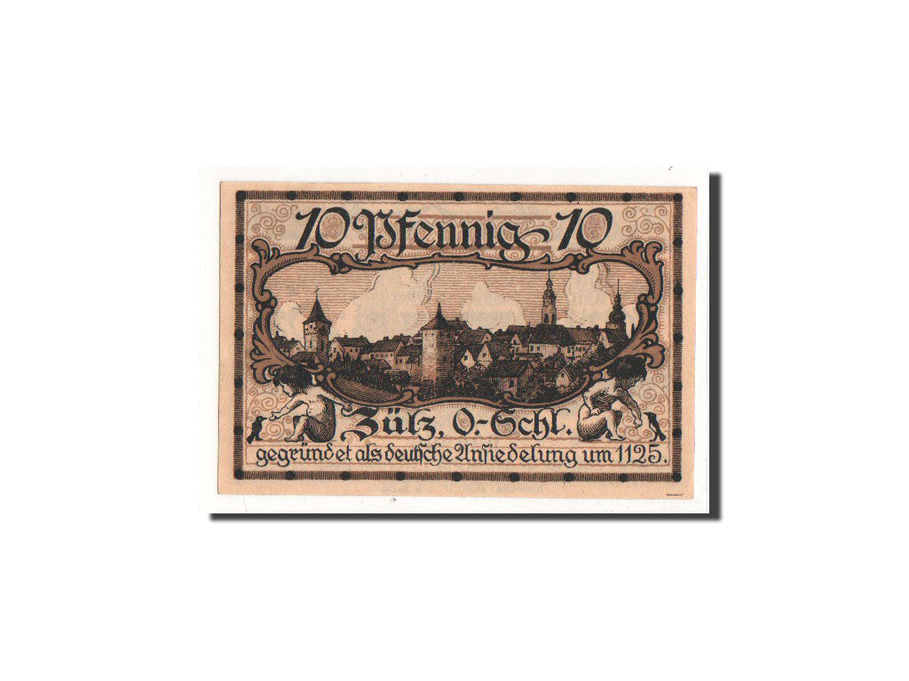 Banknote, Germany, Zülz, 10 Pfennig, paysage, 1921, 1921-03-21, UNC(65-70)