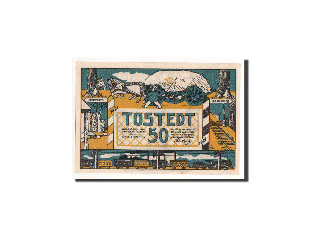 Deutschland, Tostedt, 50 Pfennig, personnage, 1921, UNZ, Mehl:1332.1