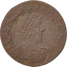 Monnaie, France, Louis XIII, Double tournois, buste laurée et drapé, Double