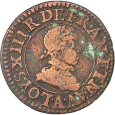 Francia, Louis XIII, Double tournois, buste enfantin, Double Tournois, 1613,...