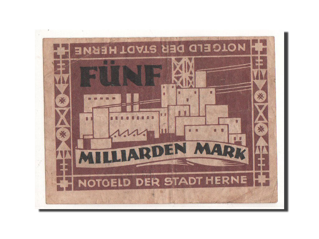 Germany, Herne, 5 Milliarden Mark, Usine, 1923, 1923-10-15, VF(30-35)