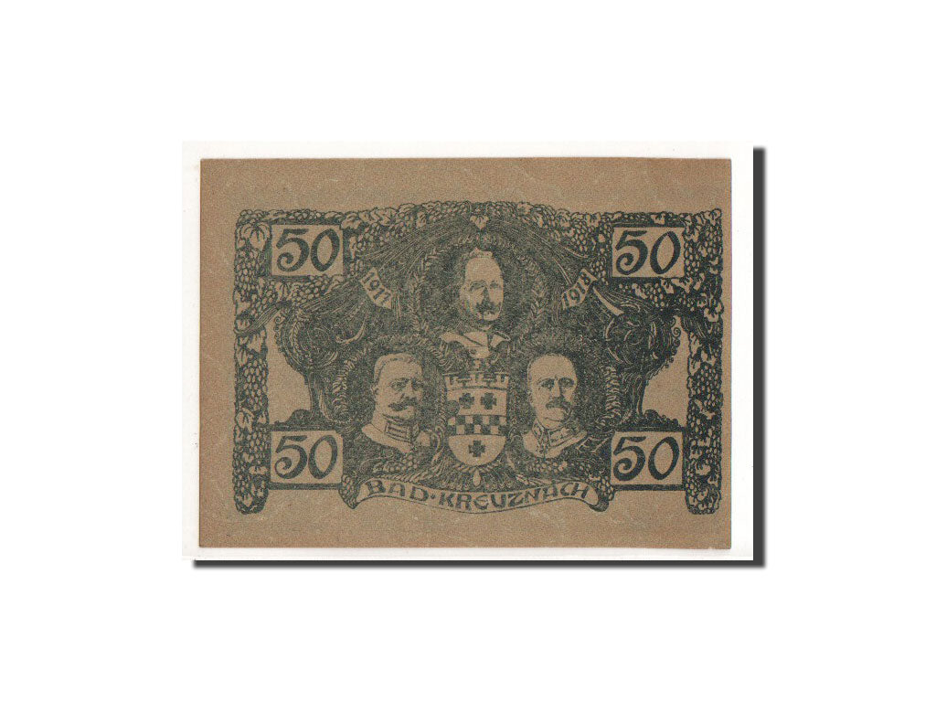 Banknote, Germany, Kreuznach, 50 Pfennig, personnage, 1917, Undated, UNC(63)