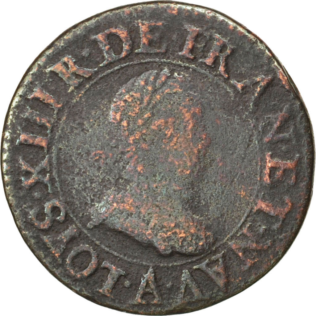FRANCE, Double tournois, buste enfantin, Double Tournois, 1615, Paris, KM...