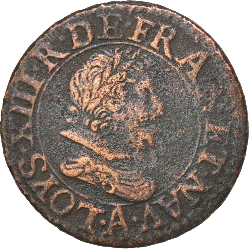 Francia, Louis XIII, Double tournois, buste juvénile, Double Tournois, 1626,...