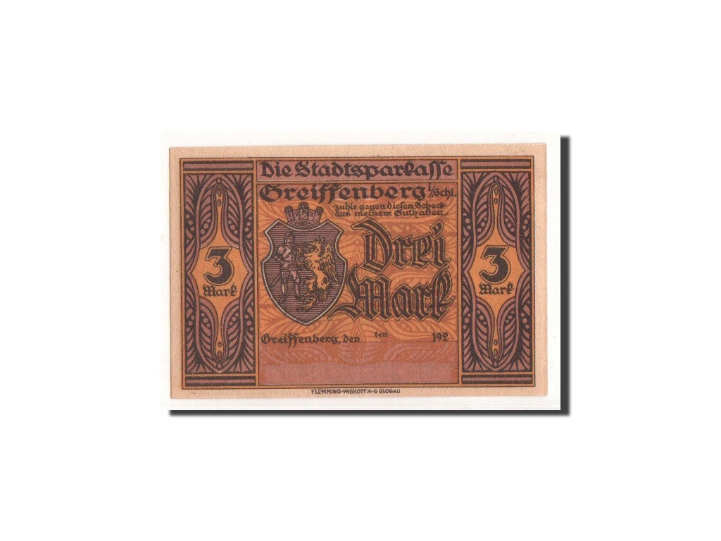 Germany, Greiffenberg, 3 Mark, personnage, Undated, UNC(63)