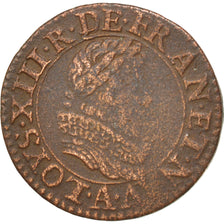 FRANCE, Double tournois, buste juvénile au col fraisé , Double Tournois, 1630, P