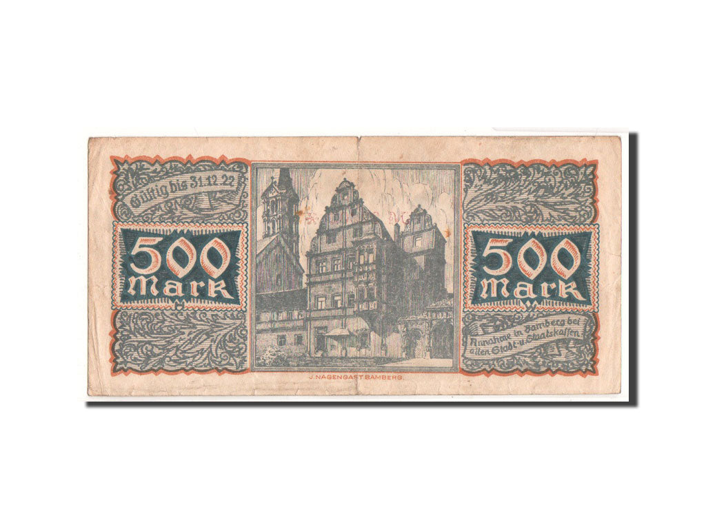 Alemania, Bamberg, 500 Mark, Maison, 1922, BC+