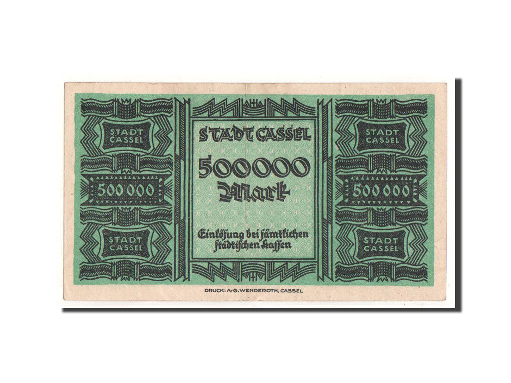 Banknote, Germany, Cassel, 500 000 Mark, personnage, 1923, 1923-08-20, EF(40-45)