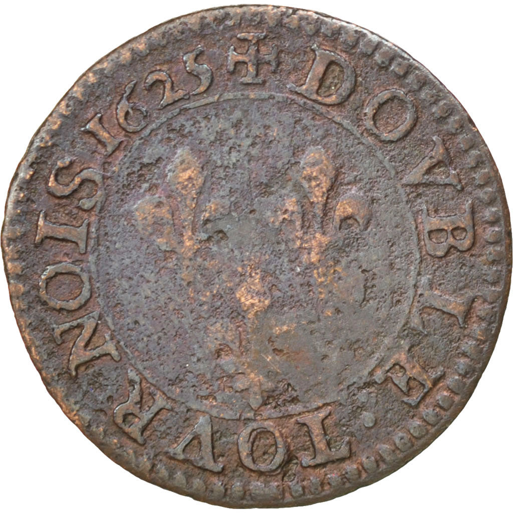 Louis XIII, Double Tournois, 1625 A, Paris, CGKL 388