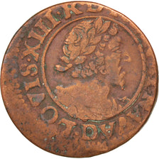 Francia, Louis XIII, Double tournois, buste laurée et drapé, Double Tournoi...