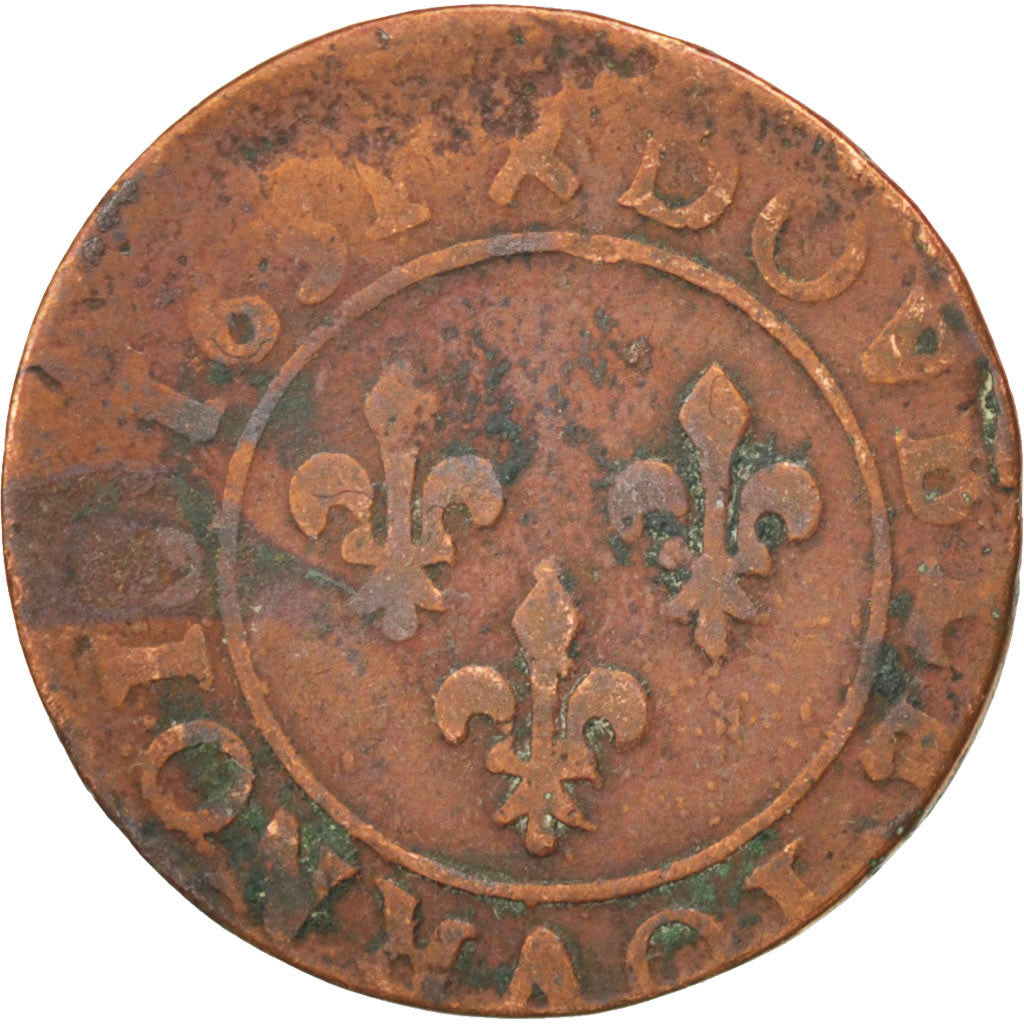 Francia, Louis XIII, Double tournois, buste laurée et drapé, Double Tournoi...