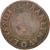 FRANCE, Double tournois, buste juvénile, Double Tournois, 1624, Riom, KM #61.6, 