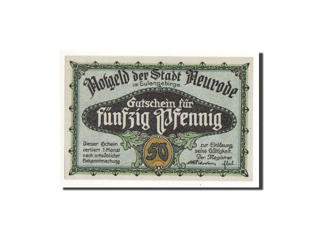 Banknote, Germany, Neurode, 50 Pfennig, ville 1, 1921, Undated, UNC(65-70)