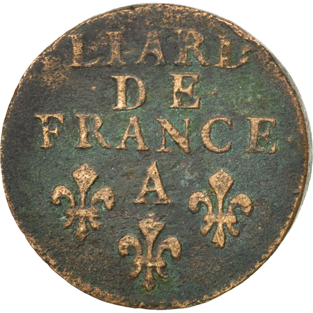 FRANCE, Liard de France au buste âgé, troisième type, Liard, 1698, Paris, KM #28