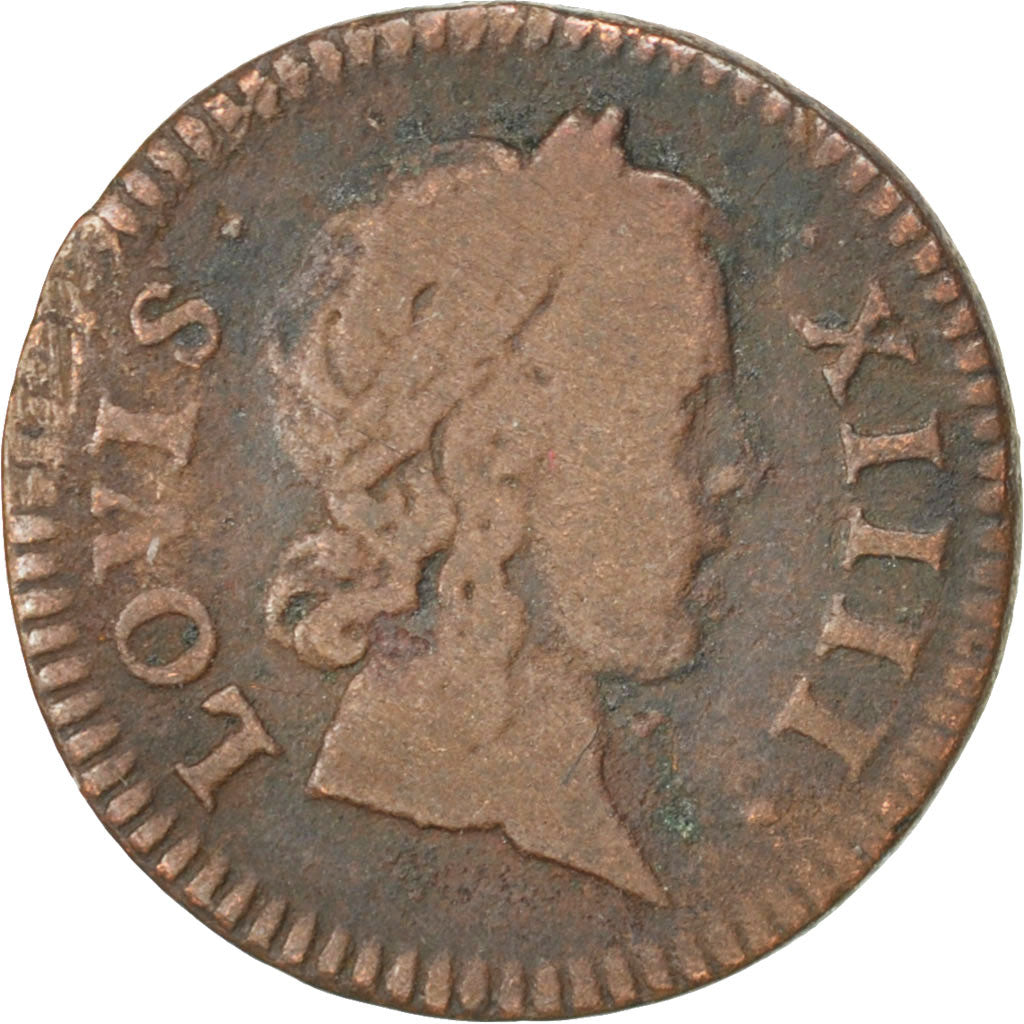 FRANCE, Denier tournois de Navarre, Denier Tournois, 1648, Paris, KM #167,...