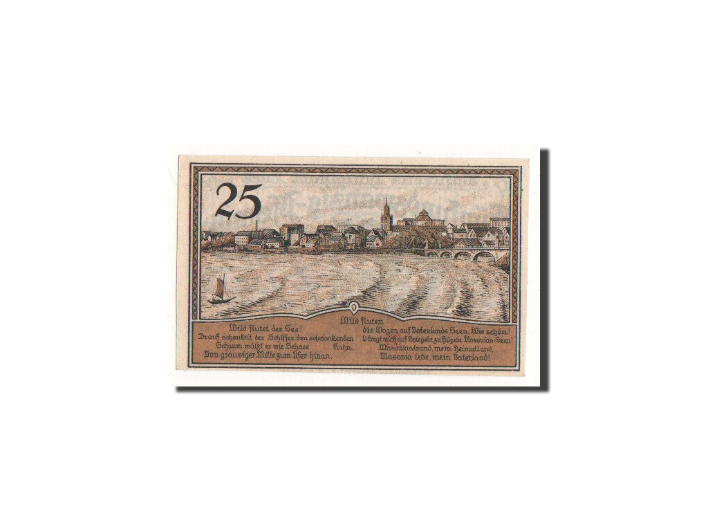 Banknote, Germany, Lyck, 25 Pfennig, paysage, 1920, 1920-10-01, UNC(65-70)