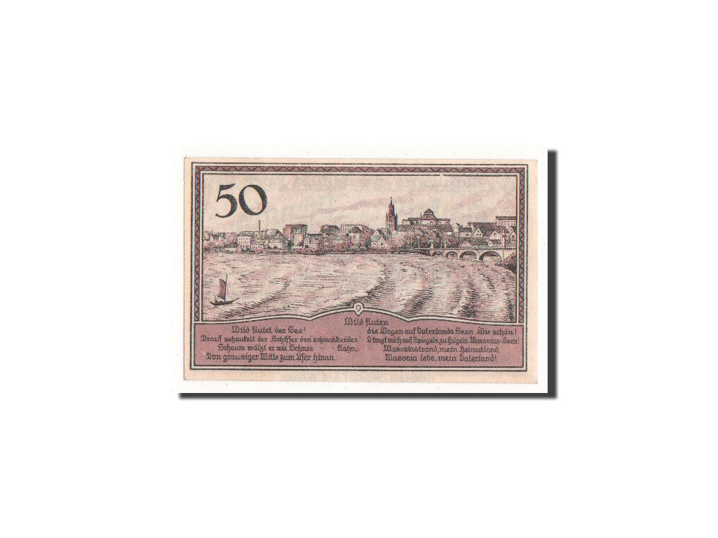 Banknote, Germany, Lyck, 50 Pfennig, paysage, 1920, 1920-10-01, UNC(65-70)