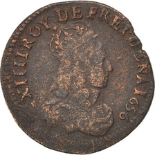 FRANCE, Liard de France au buste juvénile, deuxième type, Liard, 1656, Poitiers,