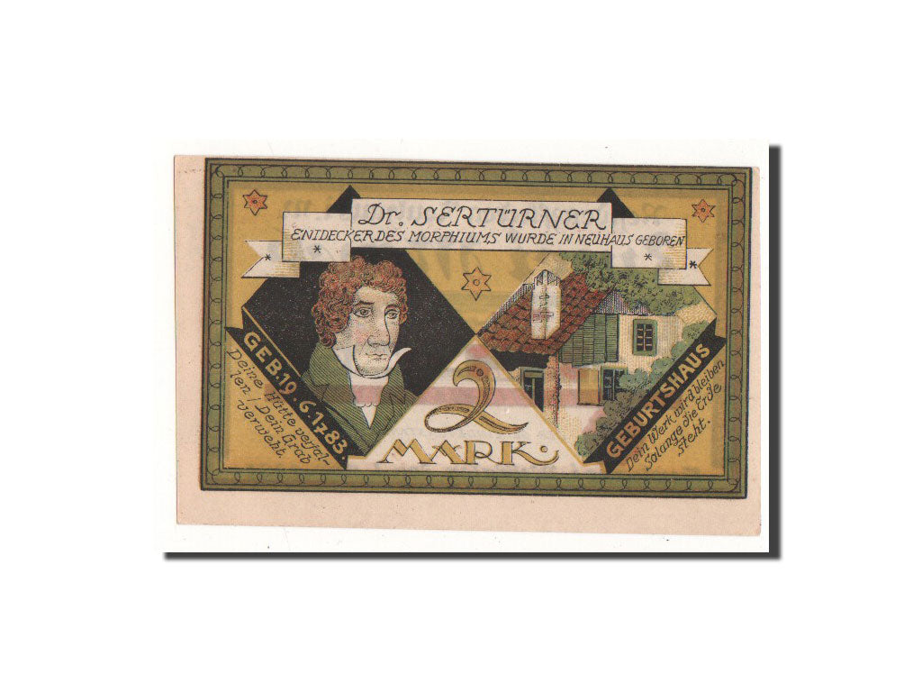 Germany, Neuhaus, 2 Mark, portrait, 1921, 1921-11-01, UNC(65-70), Mehl:945.1