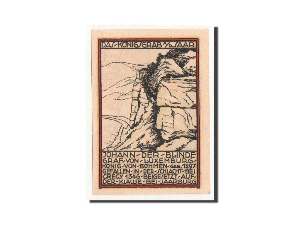 Banknote, Germany, Saarburg, 50 Pfennig, paysage, O.D, Undated, UNC(65-70)