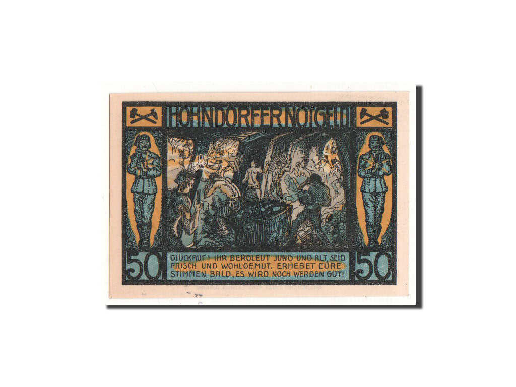 Banknote, Germany, Hohndorf, 50 Pfennig, Mineurs, 1921, 1921-09-30, UNC(65-70)