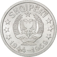 ALBANIA, 5 Qindarka, 1969, KM #44, MS(65-70), Aluminum, 18, 0.76