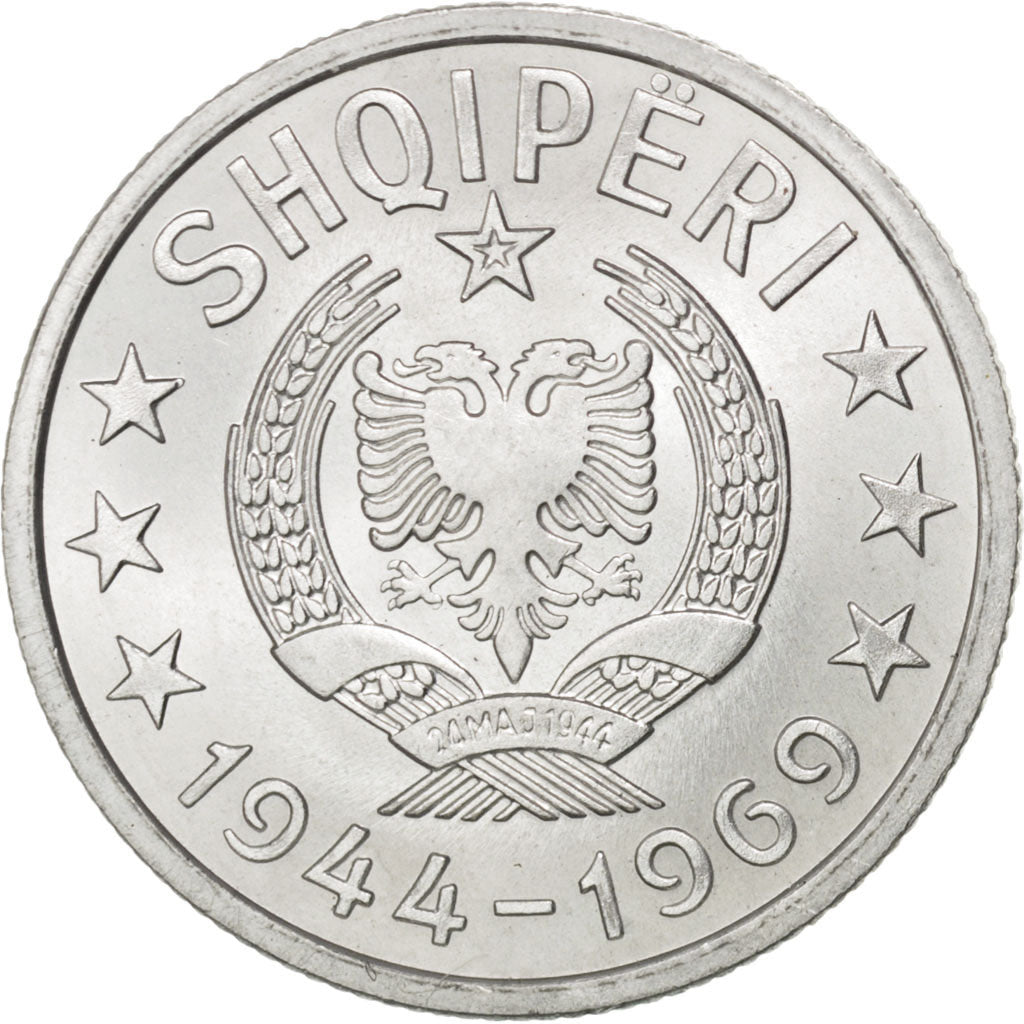 Albanie, 20 Qindarka, 25ème anniversaire de la Libération, KM 46