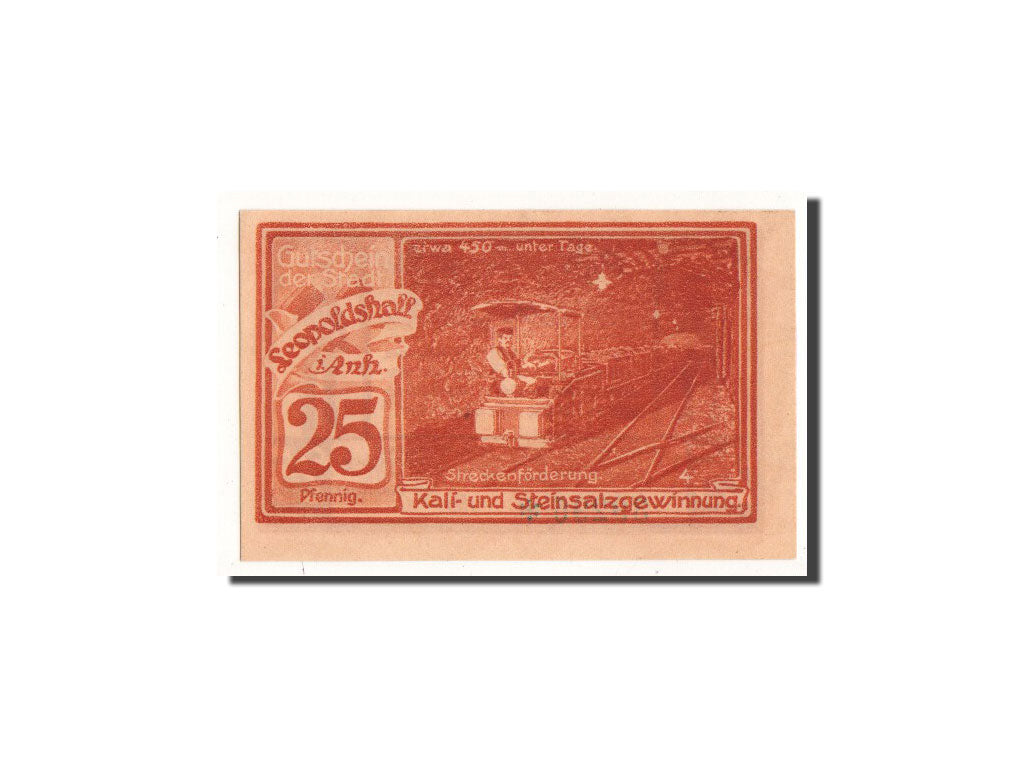 Germany, Leopoldshall, 25 Pfennig, train, 1921-05-02, UNC(65-70), Mehl:794.2