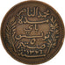 Moneta, Tunisia, Muhammad al-Nasir Bey, 5 Centimes, 1908, Paris, BB, Bronzo
