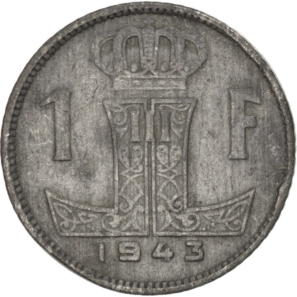 Belgio, Franc, 1943, MB, Zinco, KM:127