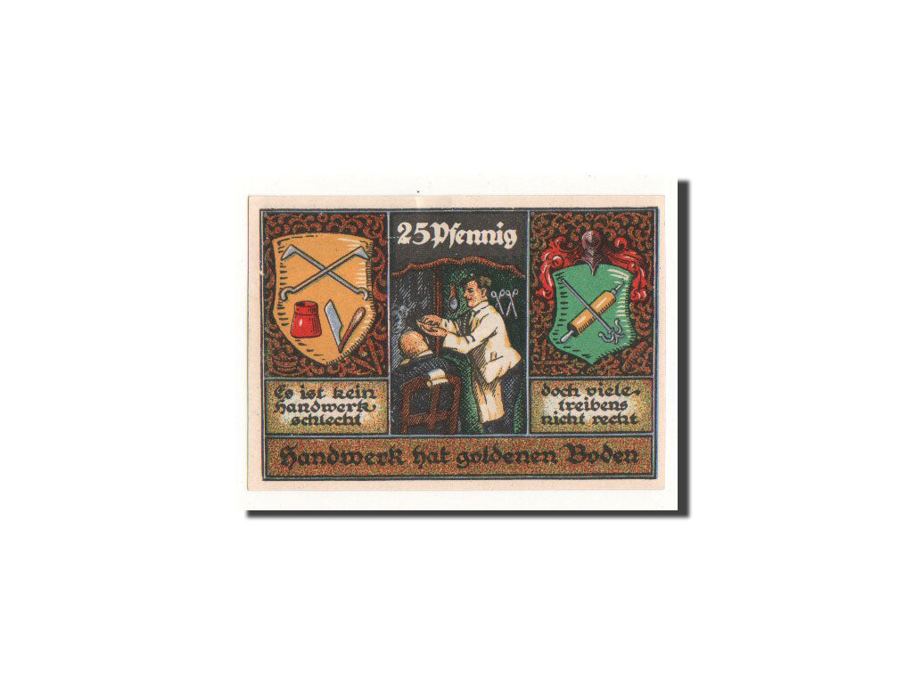 Banconote, Germania, Stolzenau a.d Weser, 25 Pfennig, barbier, 1921, 1921-11-15