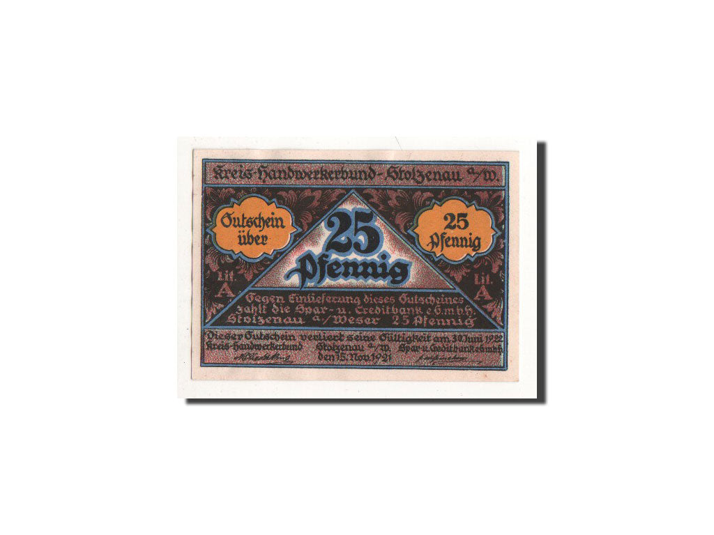 Germany, Stolzenau, 25 Pf, peintre, 1921-11-15, UNC(65-70), Mehl:1277