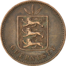Guernsey, 4 Doubles, 1885, Heaton, Birmingham, BB, Bronzo, KM:5