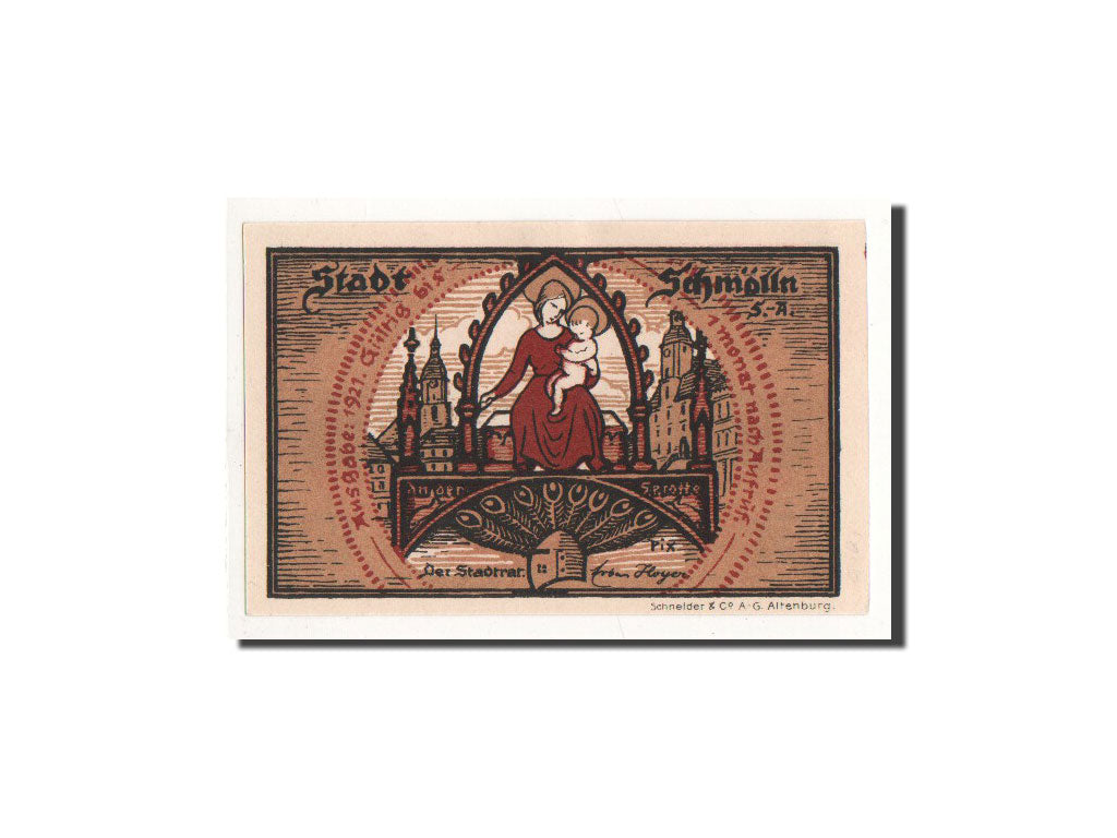 Banknote, Germany, Schmolln, 75 Pfennig, paysage, 1921, Undated, UNC(65-70)