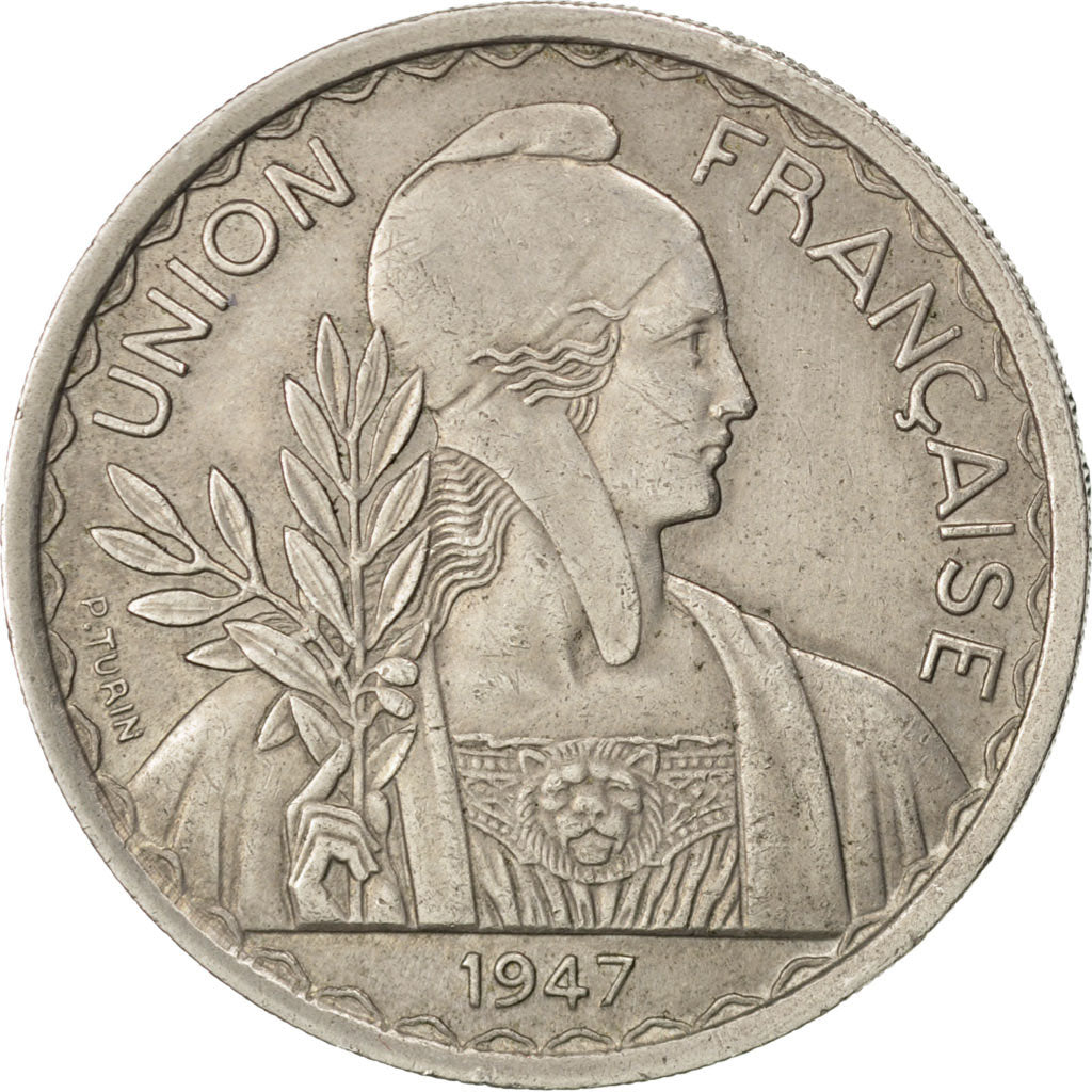 FRENCH INDO-CHINA, Piastre, 1947, Paris, KM #32.2, AU(50-53), Copper-Nickel,...