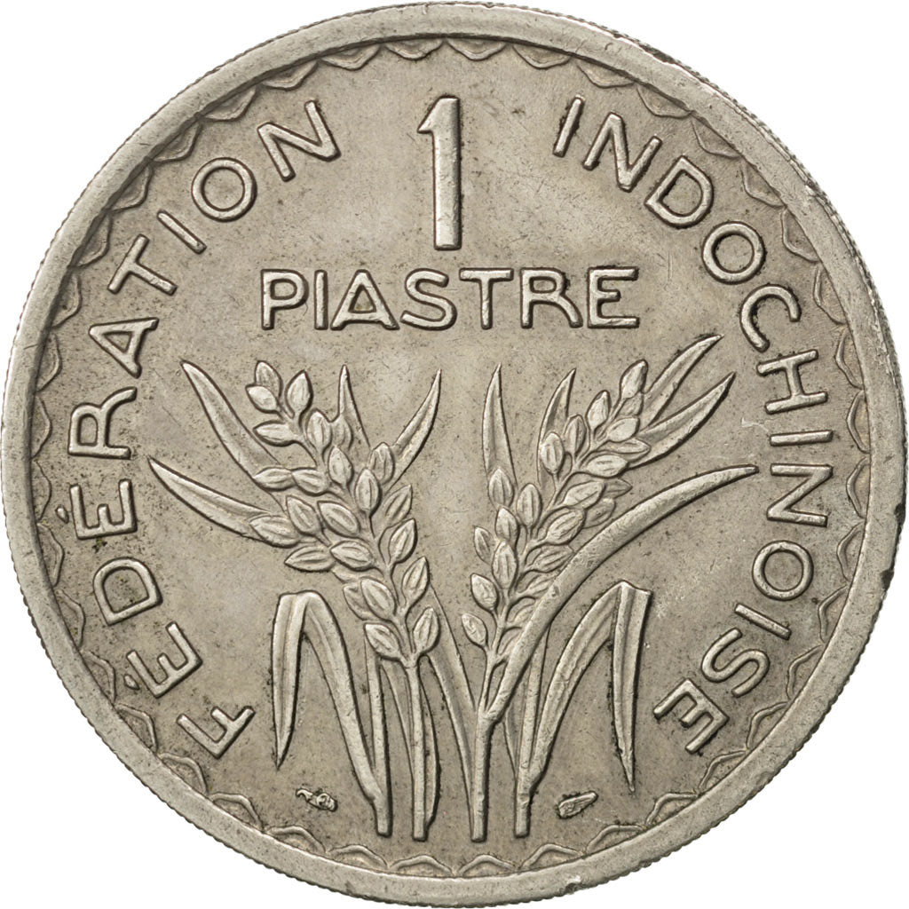 FRENCH INDO-CHINA, Piastre, 1947, Paris, KM #32.2, AU(50-53), Copper-Nickel,...