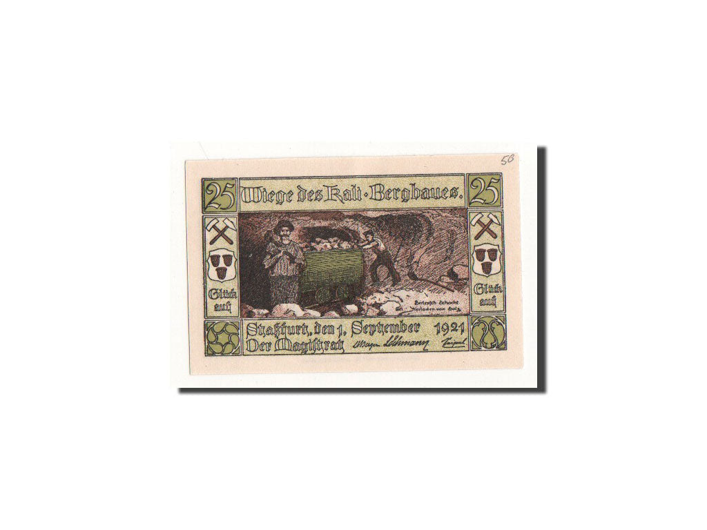 Allemagne, Strassfurt, 25 Pfennig, Mineurs, 1921, 1921-09-01, NEUF, Mehl:1256.1