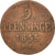 Coin, German States, ROSTOCK, 3 Pfennig, Dreiling, 1855, EF(40-45), Copper