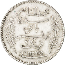TUNISIA, Franc, 1916, Paris, KM #238, AU(50-53), Silver, 5.02