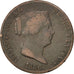 SPAIN, 25 Centimos, 1856, Segovia, KM #615.2, VF(20-25), Copper, 9.94
