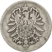 GERMANIA - IMPERO, Wilhelm I, Mark, 1876, Karlsruhe, MB+, Argento, KM:7