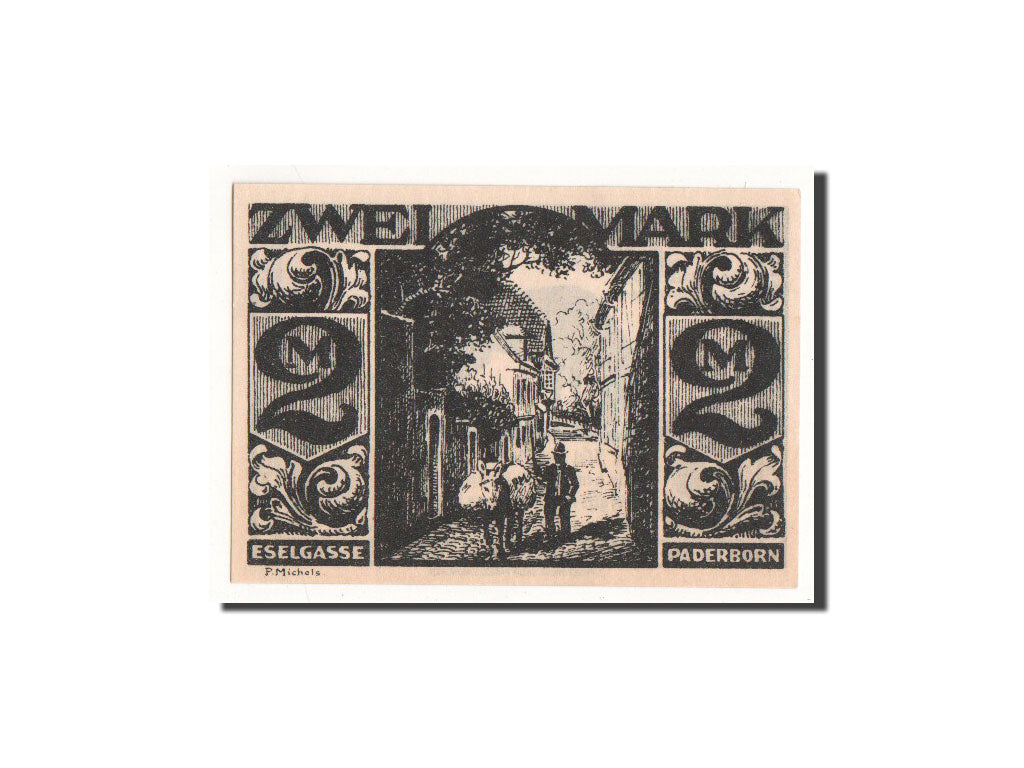 Banknote, Germany, Paderborn, 2 Mark, ruelle, 1921, 1921-11-10, UNC(65-70)