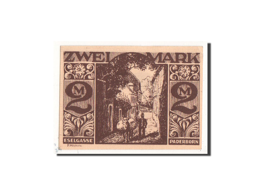 Banknote, Germany, Paderborn, 2 Mark, ruelle, 1921, 1921-11-10, UNC(65-70)