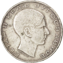 Iugoslavia, Petar II, 50 Dinara, 1938, BB, Argento, KM:24