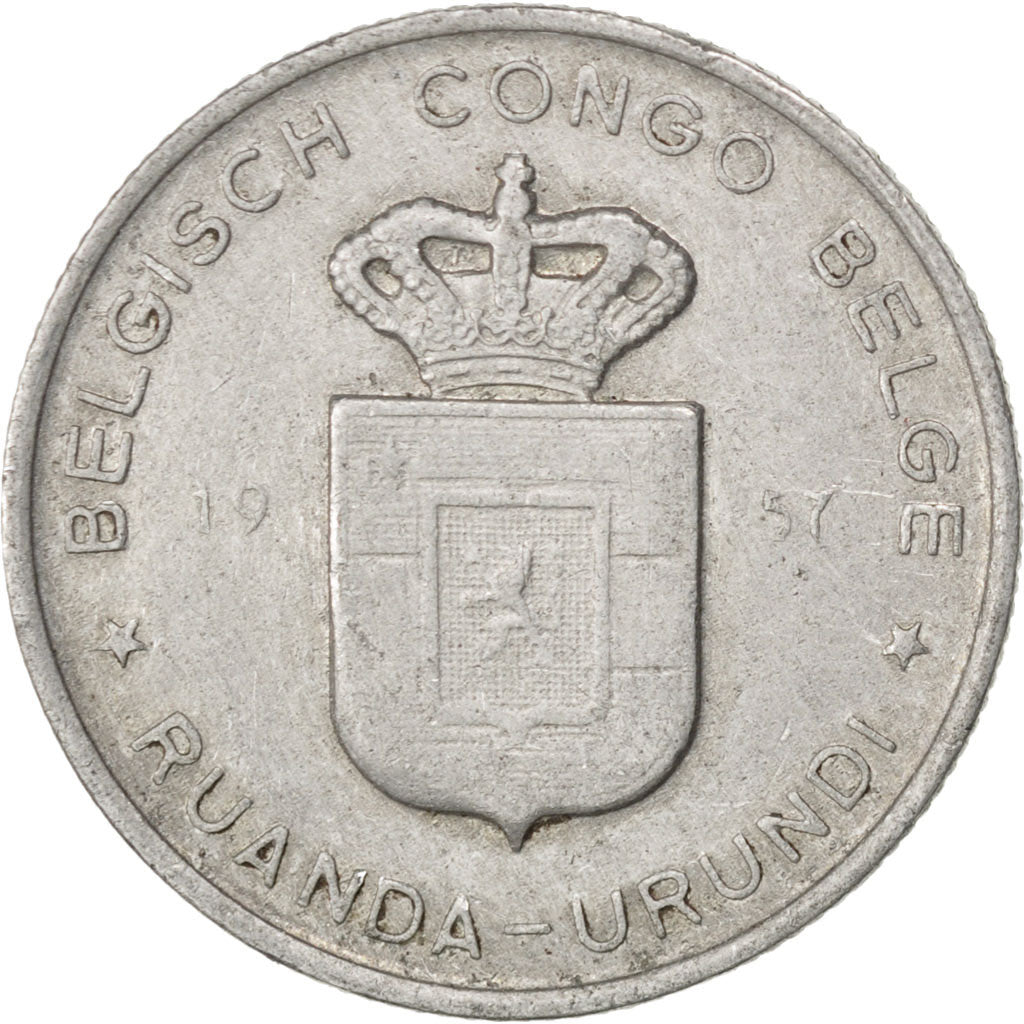 Congo belga, RUANDA-URUNDI, Franc, 1957, BB, Alluminio, KM:4