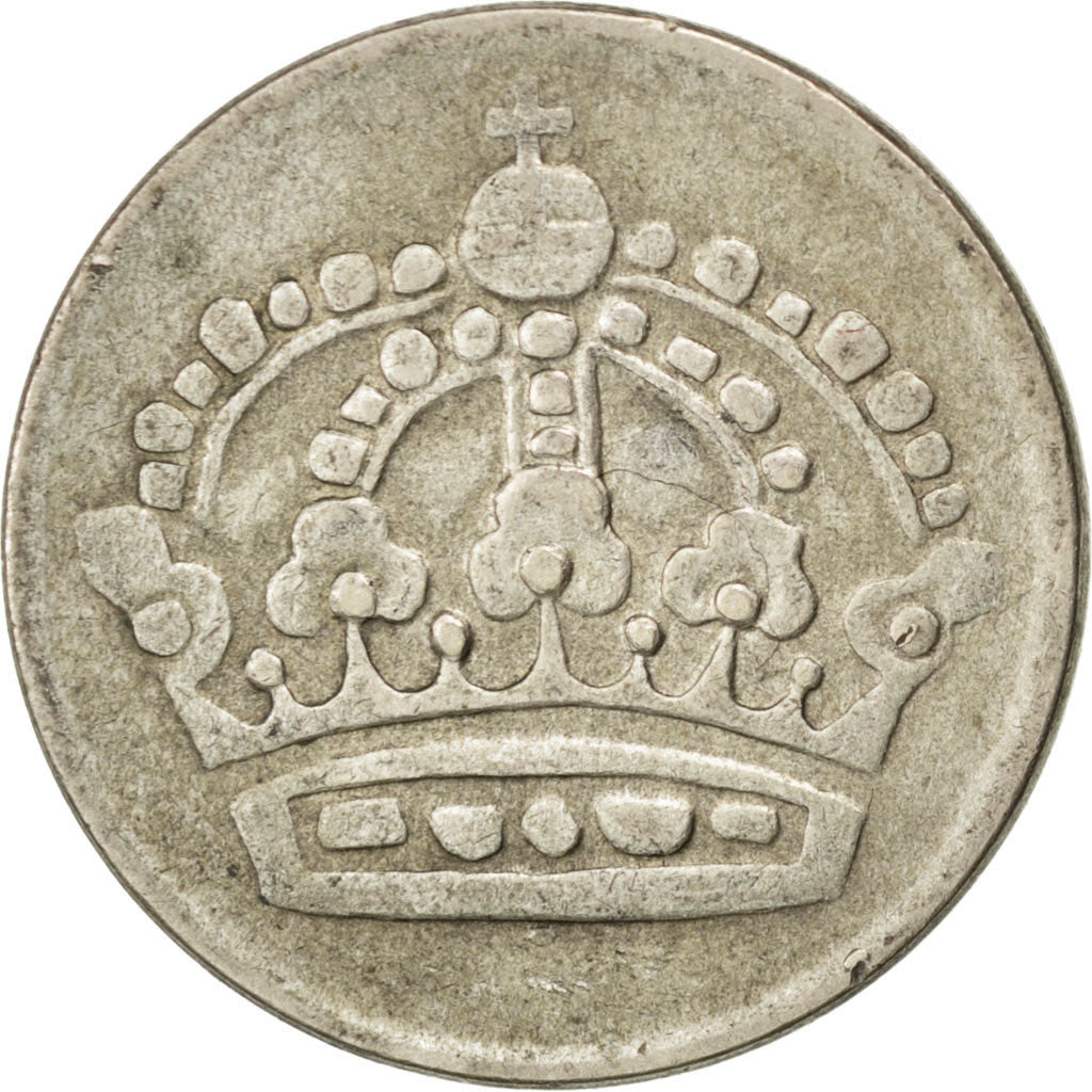 Svezia, Gustaf VI, 50 Öre, 1956, BB, Argento, KM:825